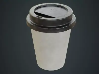 Paper Coffee Cup 1B Low-poly 3D model