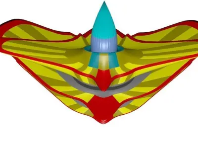 Spaceship flying saucer Low-poly 3D model