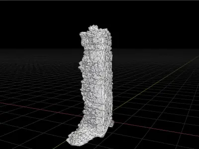 Castle Wall Pillar ruins PBR Scanned Low-poly 3D model