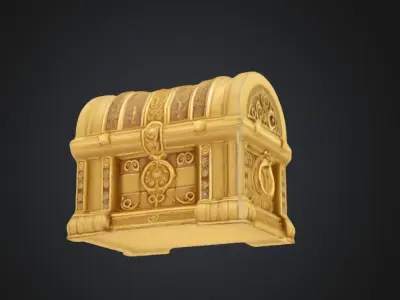 Golden Chest Free Free low-poly 3D model