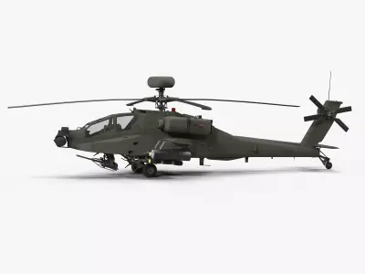 AH64E Apache Longbow Helicopter Green Clean 3D model