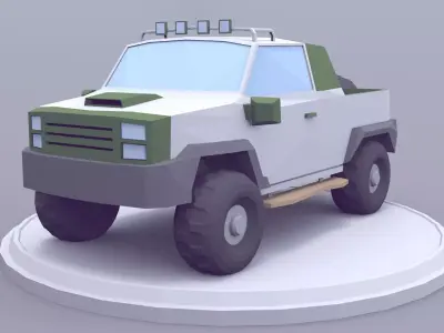 SUV Pickup Truck Lowpoly Low-poly 3D model