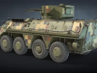 BTR-4E Game Ready military vehicle Low-poly 3D model