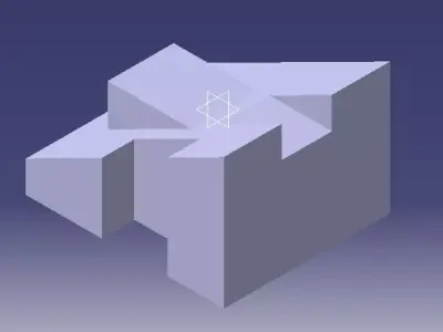 3d CAD model cube with star in middle Free 3D model