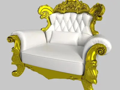 Classic Sofa Soft Low-poly Free 3D print model