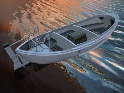MOTORBOAT fishing boat Low-poly 3D model