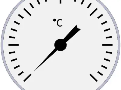 Thermometer d80 mm in a sleeve L80 mm 3D model