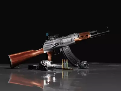 AKM Assault Rifle Gun Pack Low-poly 3D model