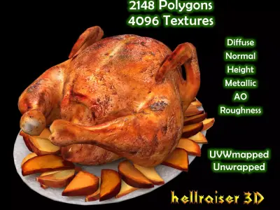 Food Chicken - PBR - Textured Low-poly 3D model