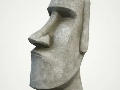 Moai statue 4k Bonus Printable Low-poly 3D model
