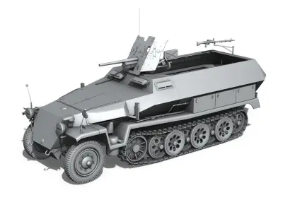 SDKFZ 251 10 - Ausf C - Hanomag Half-track 3D model