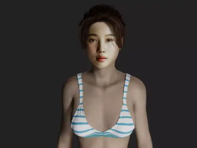 Chinese top model in swimsuit 3D model