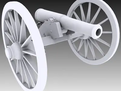 Napoleon Model 1841 6 pounder Field Gun 3D model