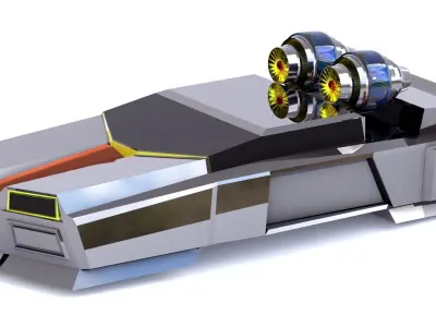 3D model of scifi jet car 3D model