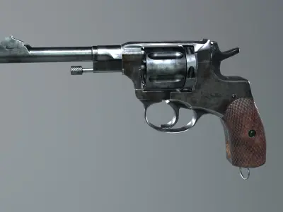 Nagant revolver Low-poly 3D model