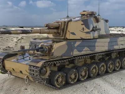 Tank Type 5 Chi-Ri Japan Camouflage Vray  3D model