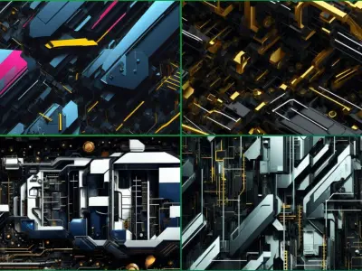 20 Seamless Sci-fi Patterns - Fragments Texture Texture