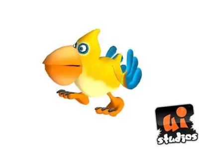 Toon Bird Low-poly 3D model