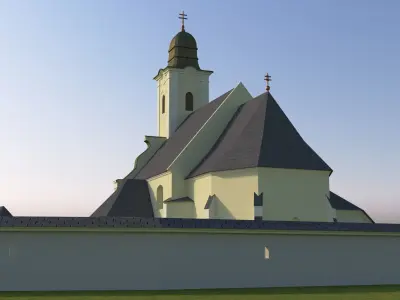 Rural Baroque Catholic Church 3D model
