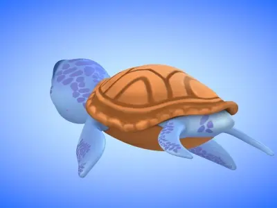 Turtle - Caretta Caretta Low-poly 3D model