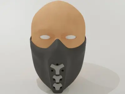 Mask wing2 with opening mechanism 3D print model