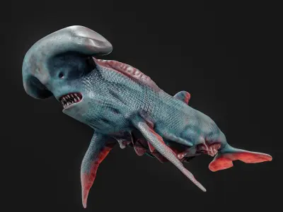 Monster fish Low-poly 3D model