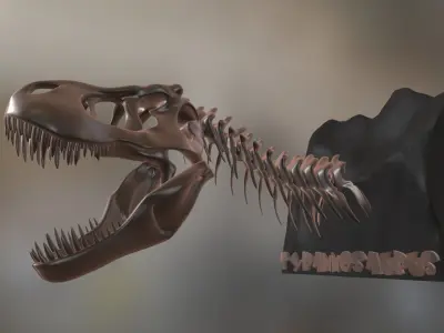 Tyrannosaurus Cranium Low-poly 3D model