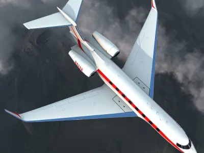 Business Jet Gulfstream G650 Rigged 3D model