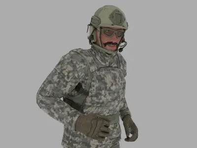4 Rigged Soldier Pack 3D model
