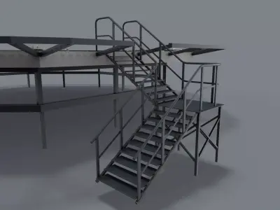 Helipad With Net --323-- Low-poly 3D model