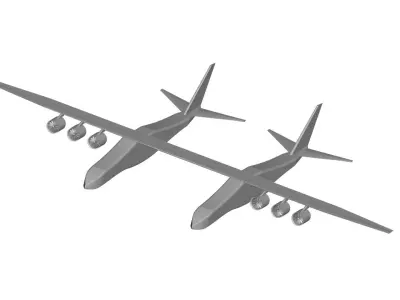 Stratolaunch fighter jet flying 3D model