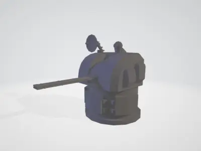 SPANISH WARSHIP AA GUN Low-poly 3D model