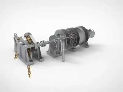 Anchor Chain windlass 3D model