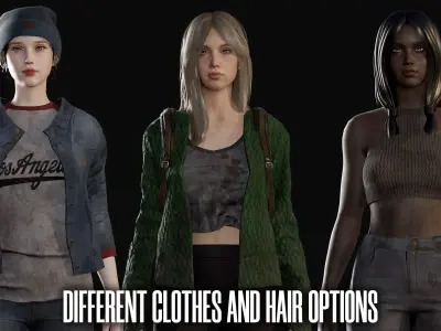 Survival Girl - Game Ready Low-poly 3D model