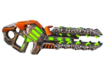 LowPoly Sci Fi Assault Heavy Machine Gun Low-poly 3D model