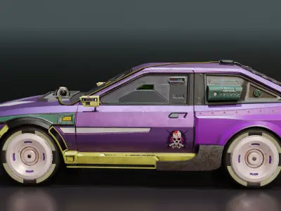 CyberCar car Free low-poly 3D model