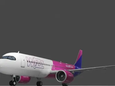 Wizz air airbus a320neo 3d model Low-poly 3D model