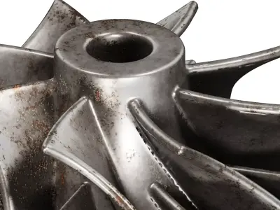 Rusty Centrifugal Pump Impeller 3D model