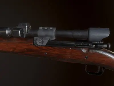 Springfield M1903 Sniper rifle with M84 scope PBR Low-poly 3D model