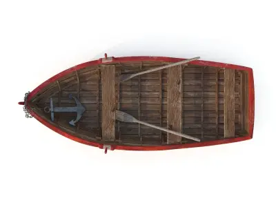 Old Boat Lost At Sea 3D model