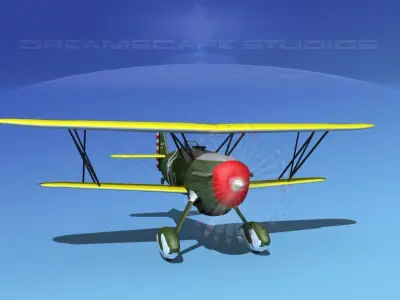 Curtiss P-6E Hawk V04 3D model