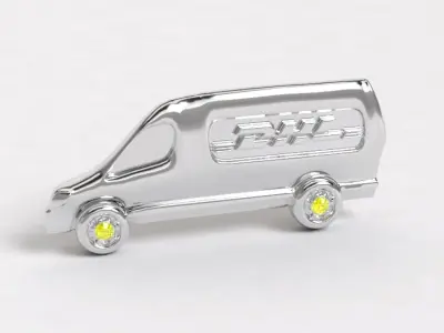Dije camioneta DHL    DHL truck   van 3D model