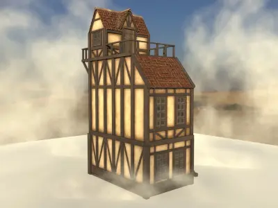 Detailed Medieval House 2 Low-poly 3D model