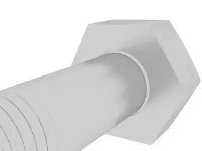 Hex Head and Nut Bolt 3D model