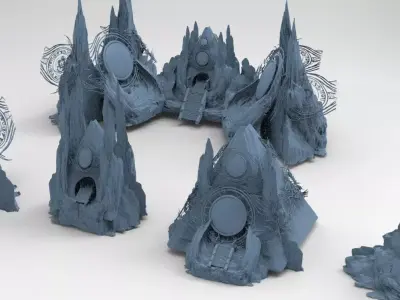 Great Mirror Pyramid 4 versions 3D model