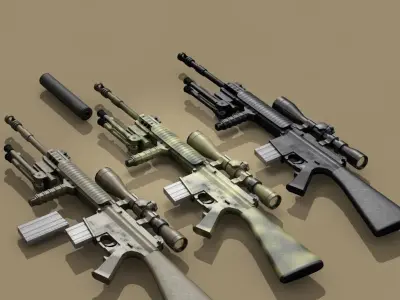 Mk12 sniper rifle 3D model