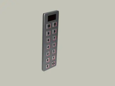 Elevator control panel Low-poly 3D model