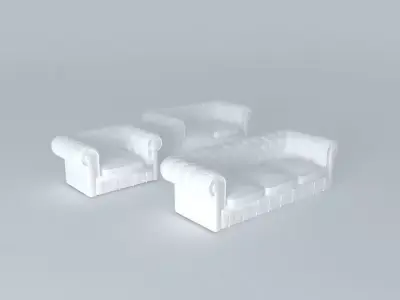 couch three sofas Free 3D model
