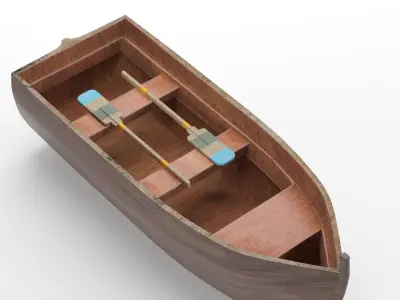 Rowing boat Free low-poly 3D model