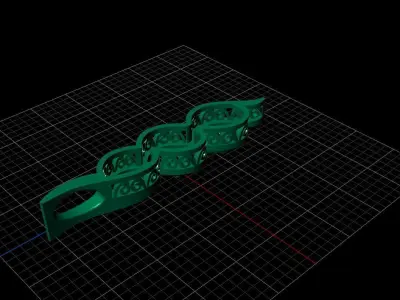 minimal pendant with 3 round gemstone Free 3D print model